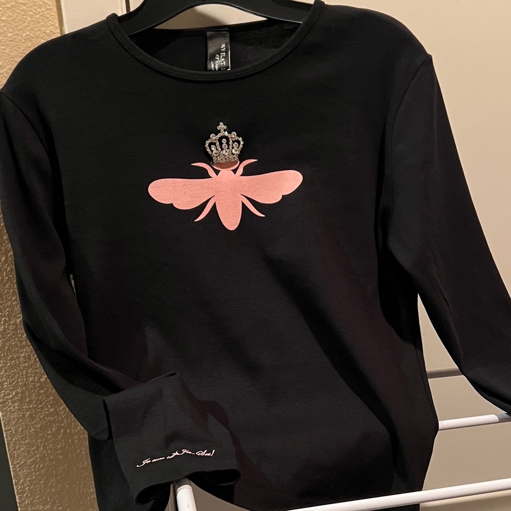 My Flat in London Black and Pink Long Sleeve Tee